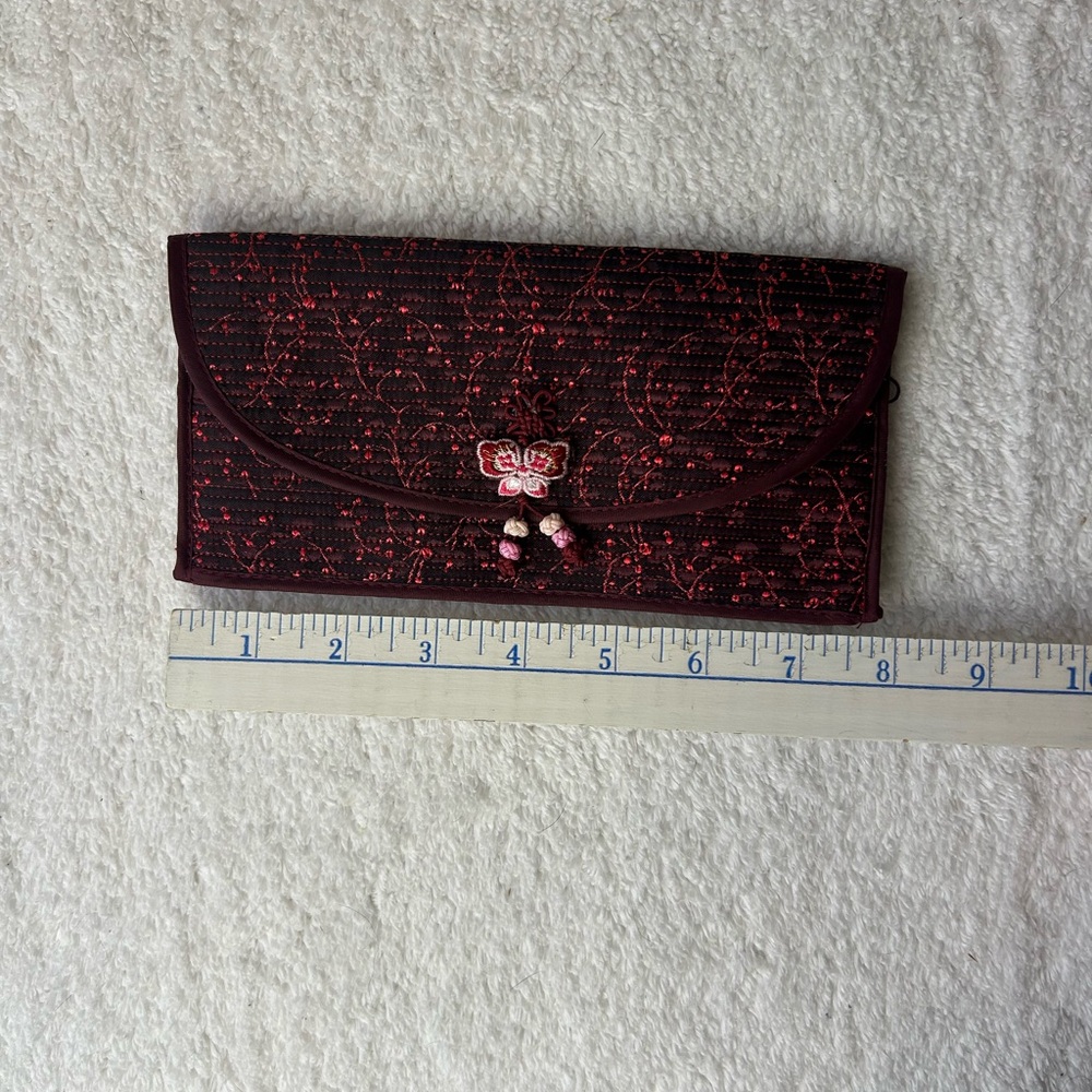 Embroidered Red Wallet - Picture 5 of 7
